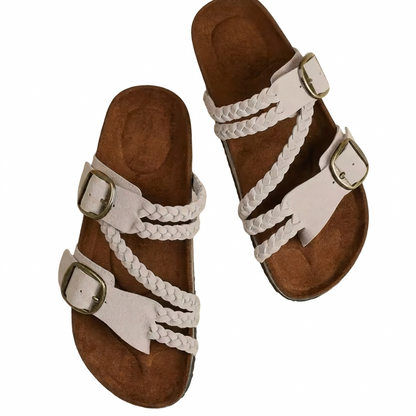 VaraStep™ Hayleigh Cork Sandals — Everyday Comfort, Effortless Style.
